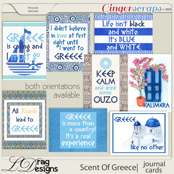 Scent Of Greece: Journal Cards by LDragDesigns