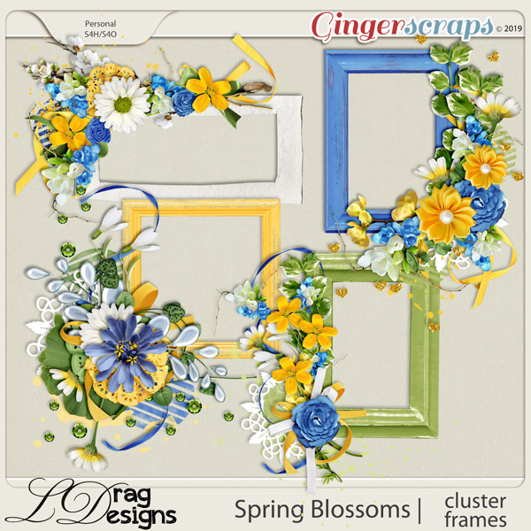 Spring Blossoms: Cluster Frames by LDragDesigns