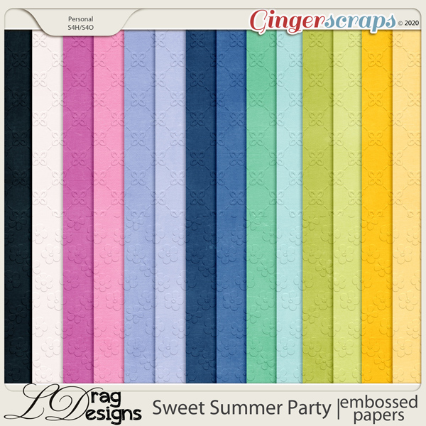 Sweet Summer Party: Embossed Papers by LDragDesigns
