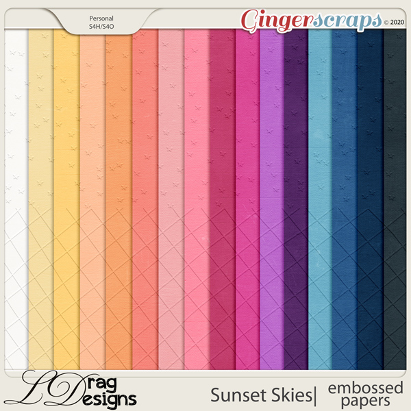 Sunset Skies: Embossed Papers by LDragDesigns