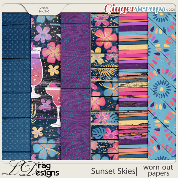 Sunset Skies: Worn Out Papers by LDragDesigns