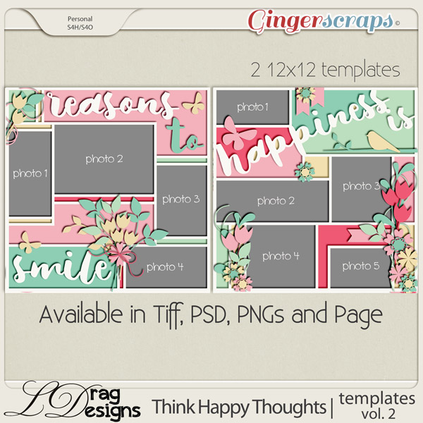 Think Happy Thoughts: Templates Vol.2 by LDragDesigns