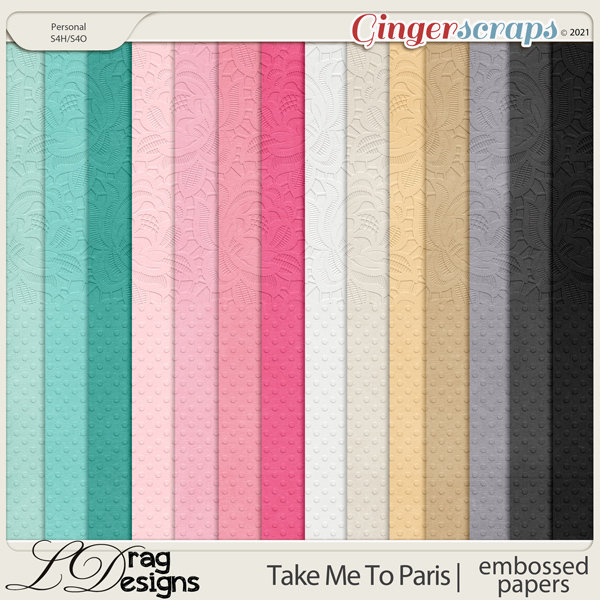 Take Me To Paris: Embossed Papers by LDragDesigns