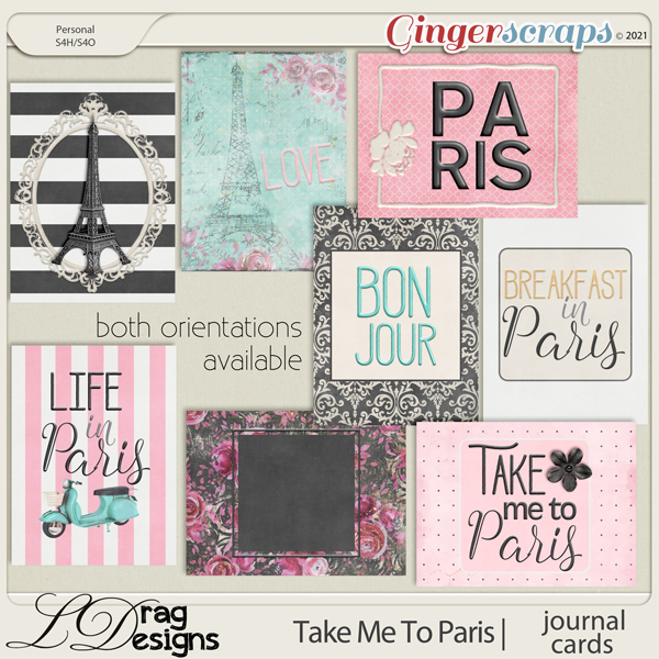 Take Me To Paris: Journal Cards by LDragDesigns