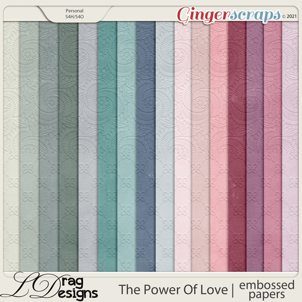 The Power Of Love: Embossed Papers by LDragDesigns