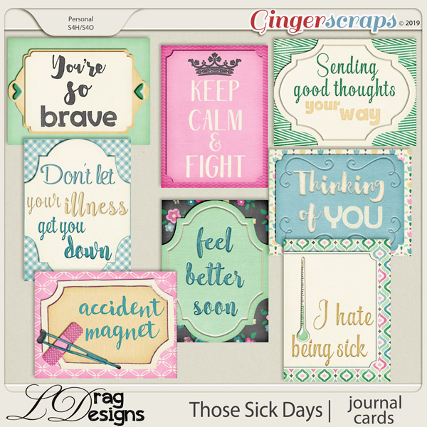 Those Sick Days: Journal Cards by LDragDesigns