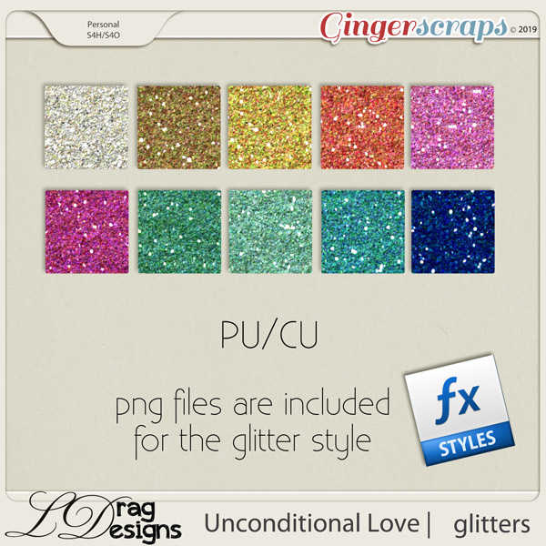 Unconditional Love: Glitterstyles by LDragDesigns