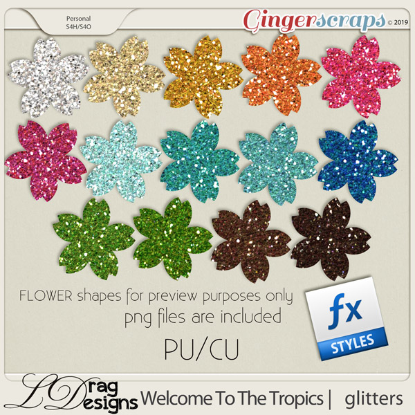 Welcome To The Tropics: Glitterstyles by LDRagDesigns