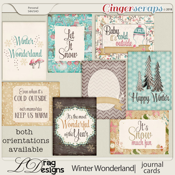 Winter Wonderland: Journal Cards by LDragDesigns