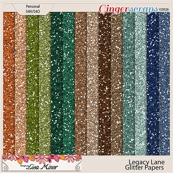 Legacy Lane Glitter Papers from Designs by Lisa Minor