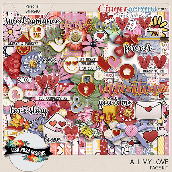 All My Love - Page Kit by Lisa Rosa Designs