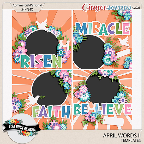 April Words II - Templates by Lisa Rosa Designs