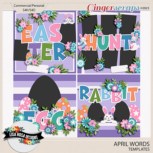 April Words - Templates by Lisa Rosa Designs