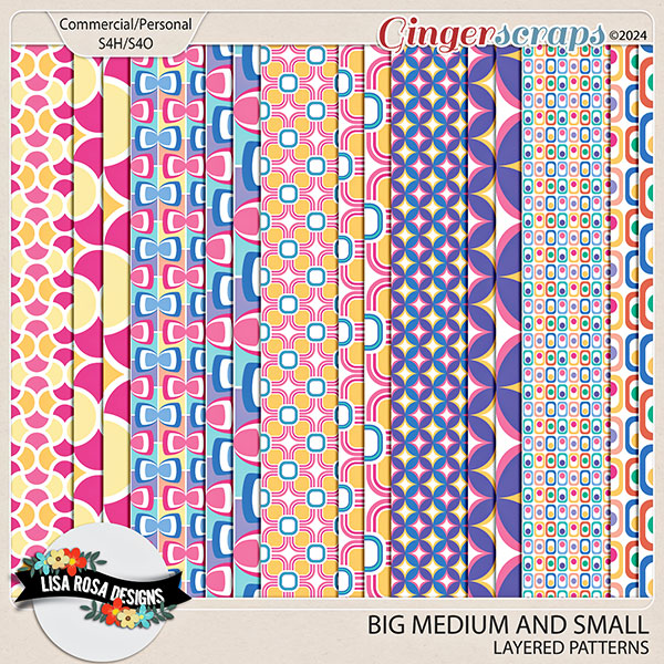 Big Medium and Small - CU/PU Layered Patterns by Lisa Rosa Designs
