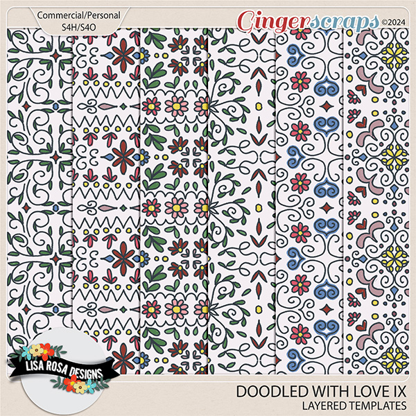Doodled With Love IX - CU/PU Layered Patterns by Lisa Rosa Designs