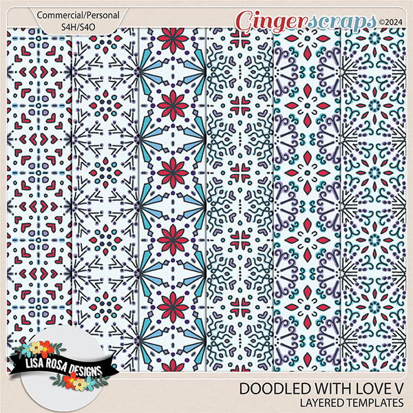 Doodled With Love V - CU/PU Layered Patterns by Lisa Rosa Designs