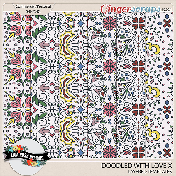 Doodled With Love X - CU/PU Layered Patterns by Lisa Rosa Designs
