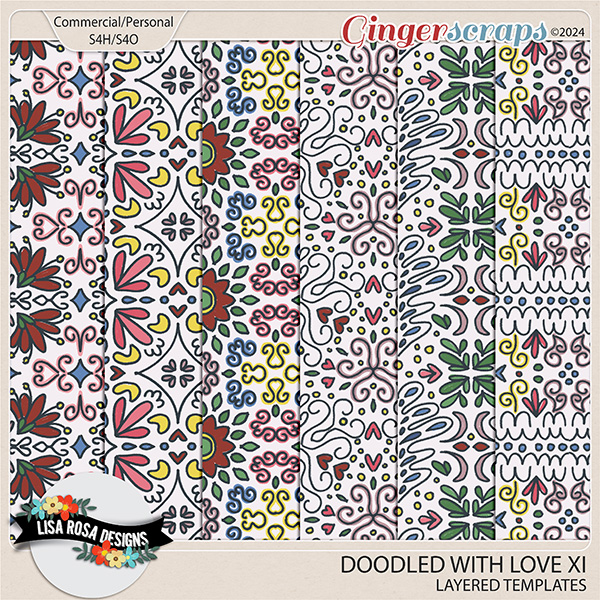 Doodled With Love XI - CU/PU Layered Patterns by Lisa Rosa Designs