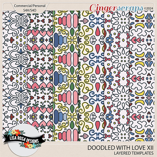 Doodled With Love XII - CU/PU Layered Patterns by Lisa Rosa Designs