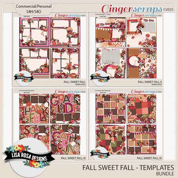 Fall Sweet Fall Templates Bundle by Lisa Rosa Designs
