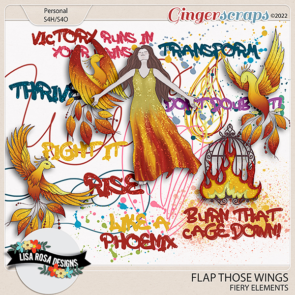 Flap Those Wings - Fiery Elements by Lisa Rosa Designs