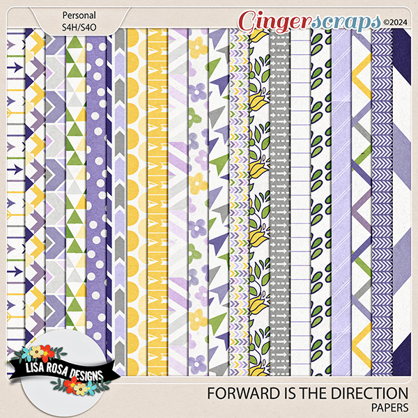 Forward Is The Direction - Papers by Lisa Rosa Designs