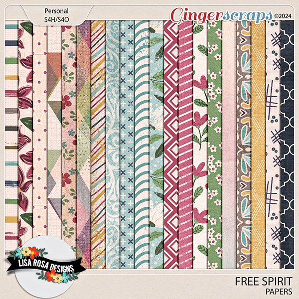 Free Spirit - Papers by Lisa Rosa Designs