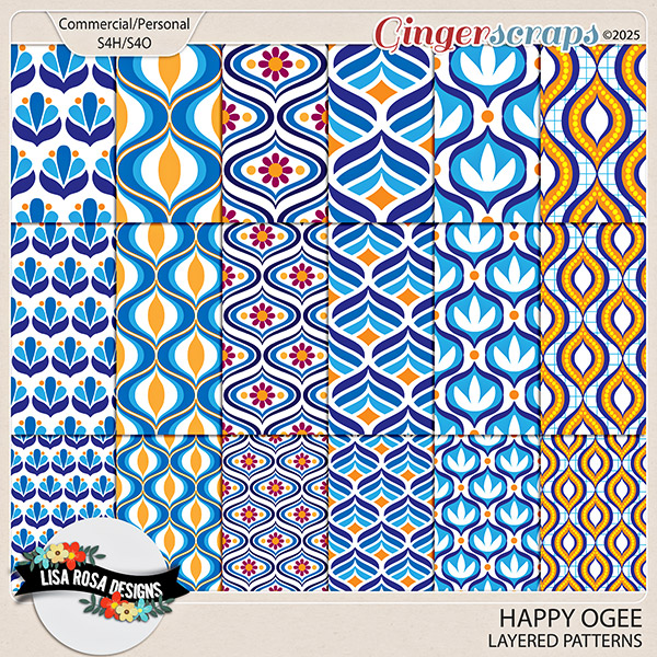Happy Ogee - CU/PU Layered Patterns by Lisa Rosa Designs