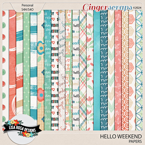 Hello Weekend - Papers by Lisa Rosa Designs
