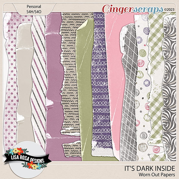 It's Dark Inside - Worn Out Papers by Lisa Rosa Designs