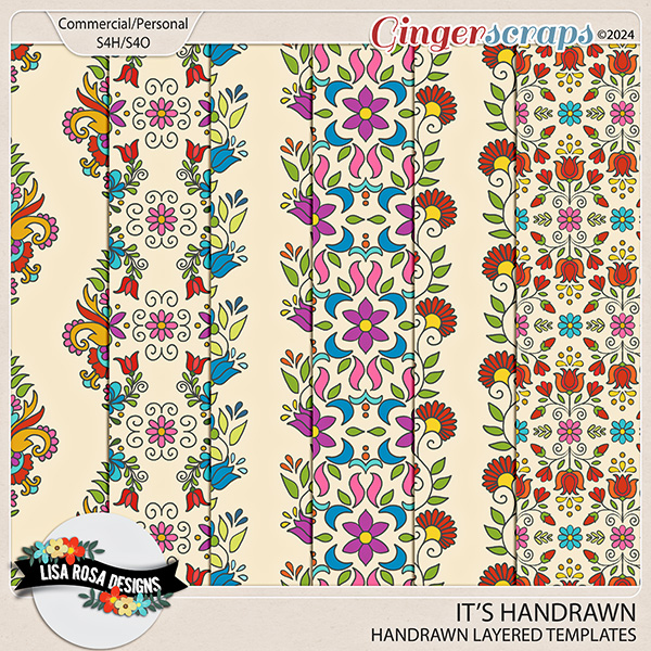 It's Handrawn - CU/PU Layered Patterns by Lisa Rosa Designs