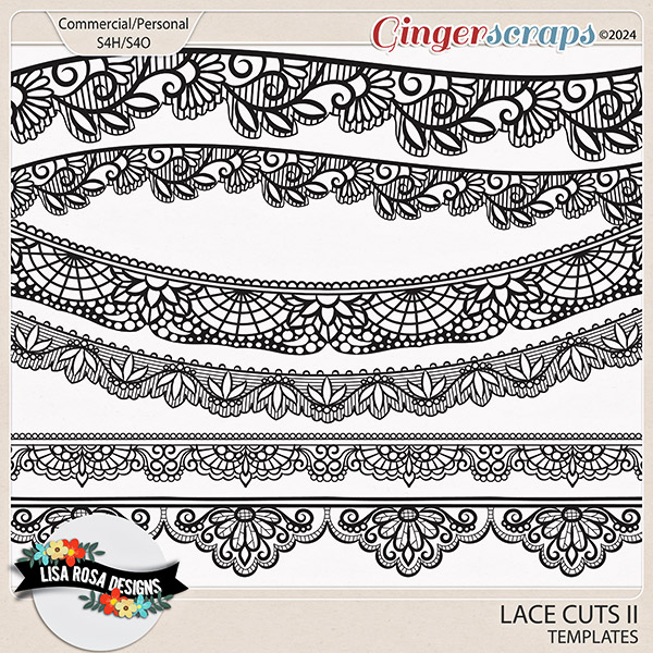Lace Cuts II - CU/PU Templates by Lisa Rosa Designs