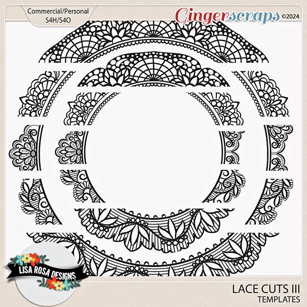 Lace Cuts III - CU/PU Templates by Lisa Rosa Designs