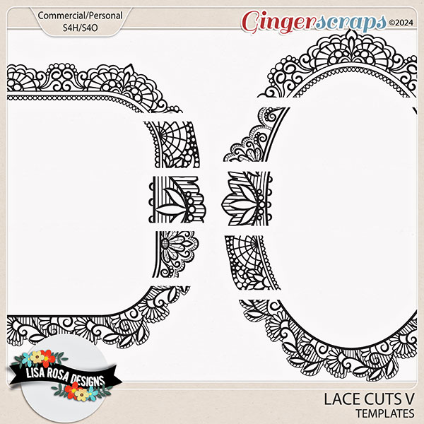 Lace Cuts V - CU/PU Templates by Lisa Rosa Designs