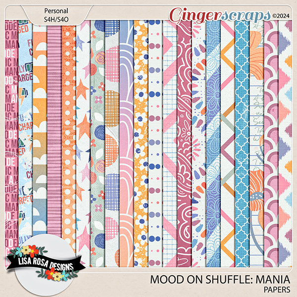 Mood on Shuffle {Mania} - Papers by Lisa Rosa Designs
