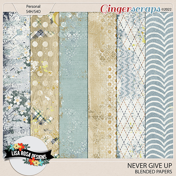 Never Give Up - Blended Papers by Lisa Rosa Designs