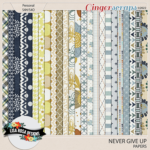 Never Give Up - Papers by Lisa Rosa Designs