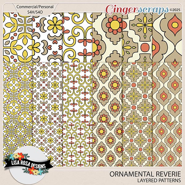 Ornamental Reverie CU Layered Patterns by Lisa Rosa Designs
