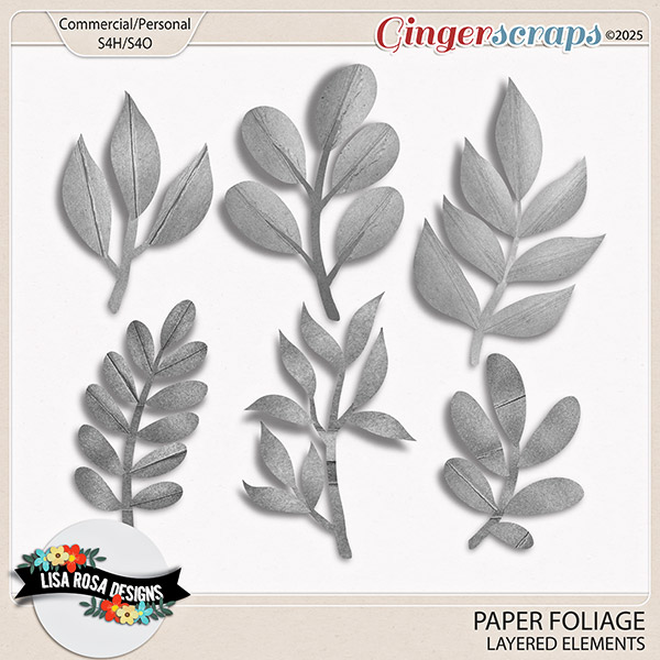 Paper Foliage - CU/PU Layered Elements by Lisa Rosa Designs