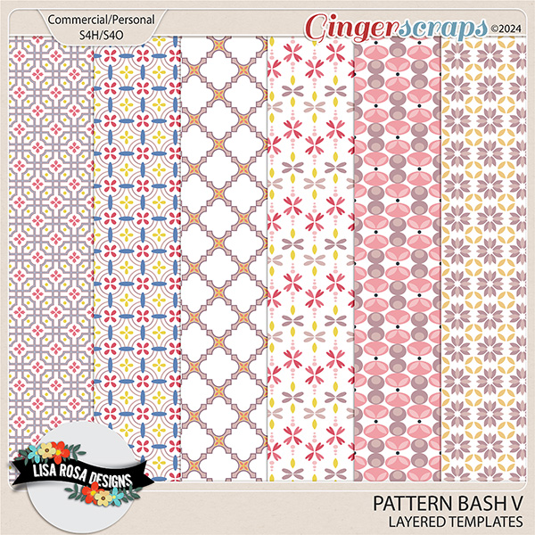Pattern Bash V - Layered Pattern Templates by Lisa Rosa Designs