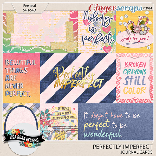 Perfectly Imperfect - Journal Cards by Lisa Rosa Designs