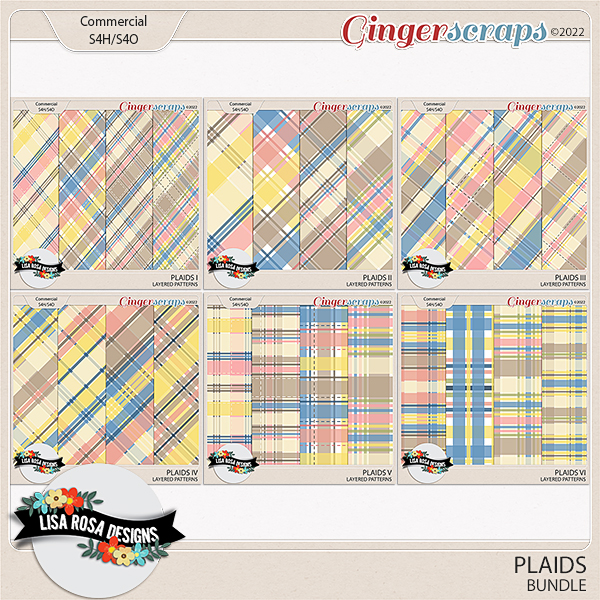 Plaids Bundle - Layered Patterns by Lisa Rosa Designs