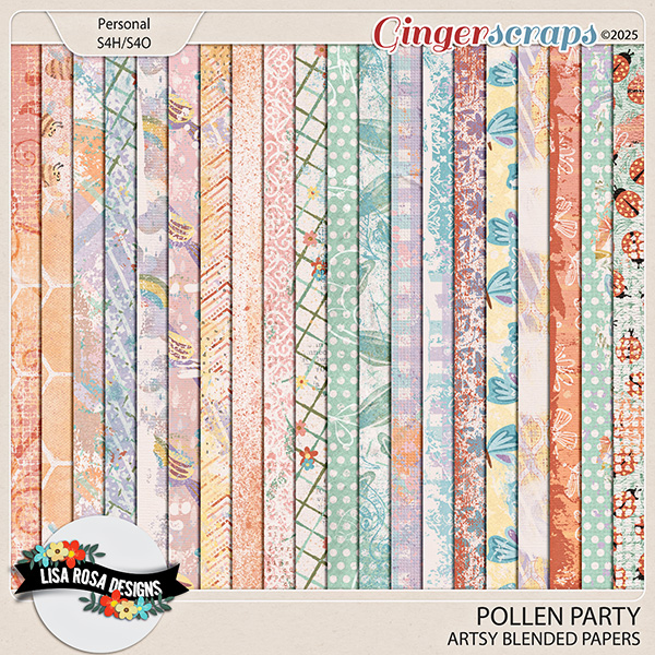 Pollen Party - Artsy and Blended Papers by Lisa Rosa Designs