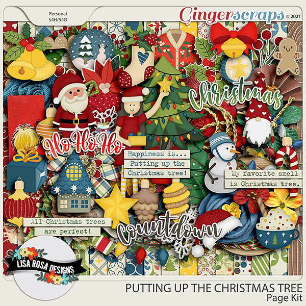 Putting Up the Christmas Tree - Page Kit by Lisa Rosa Designs