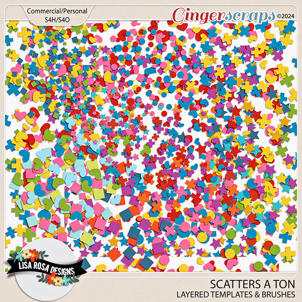 Scatters a Ton - CU/PU Layered Templates by Lisa Rosa Designs