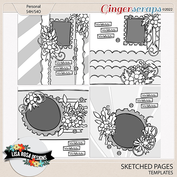 Sketched Pages - Templates by Lisa Rosa Designs