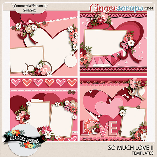 So Much Love II - Layered Templates by Lisa Rosa Designs
