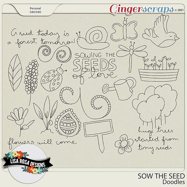 Sow the Seed - Doodles by Lisa Rosa Designs