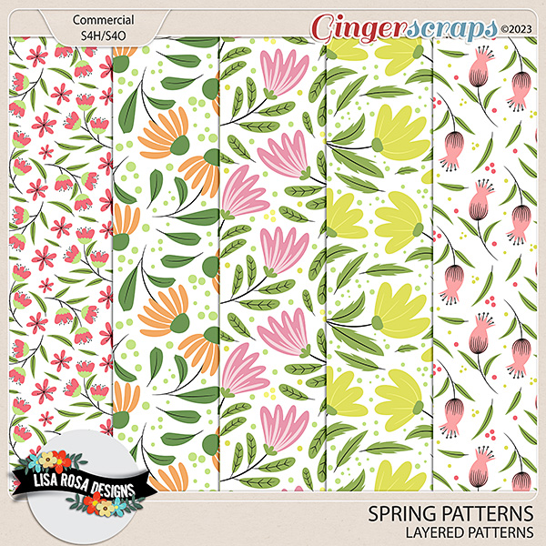 Spring Patterns - CU Layered Patterns by Lisa Rosa Designs