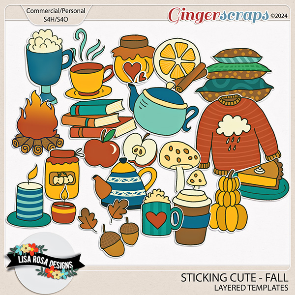 Sticking Cute {Fall} - CU/PU Layered Templates by Lisa Rosa Designs